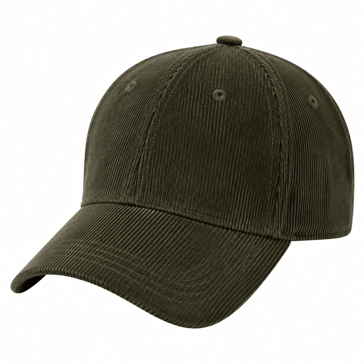Baseballkappe One Size aus Cordstoff Olivgrün für Alltag im klassischen Stil