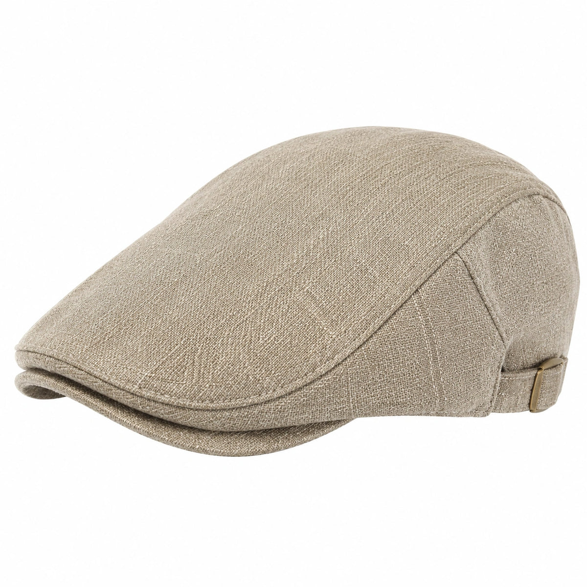 Schiebermütze Einheitsgröße Beige Webstoff mit verstellbarem Riemen