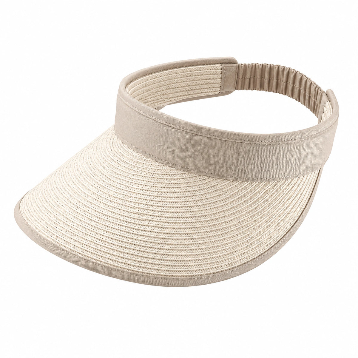 Sonnenvisier Einheitsgröße aus Textilgewebe Beige mit elastischem Band